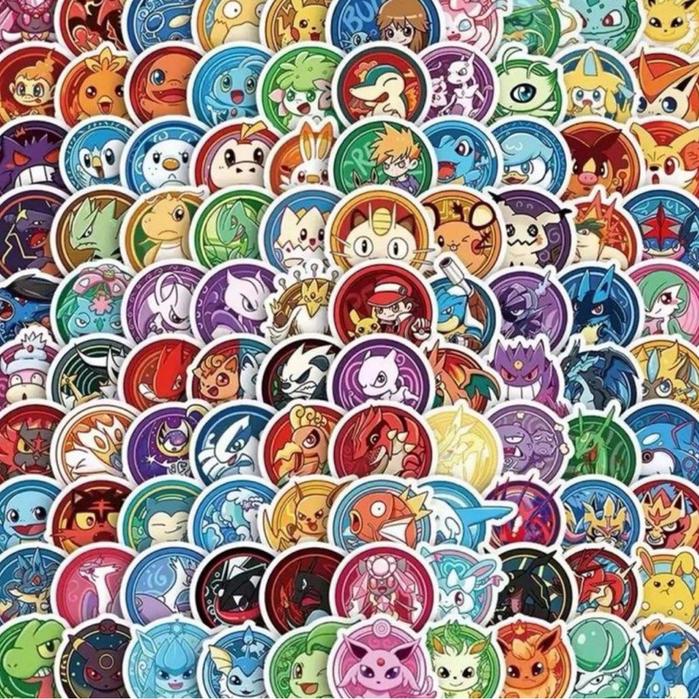 50 Pc Pokemon Stickers Dot Stickers Edition